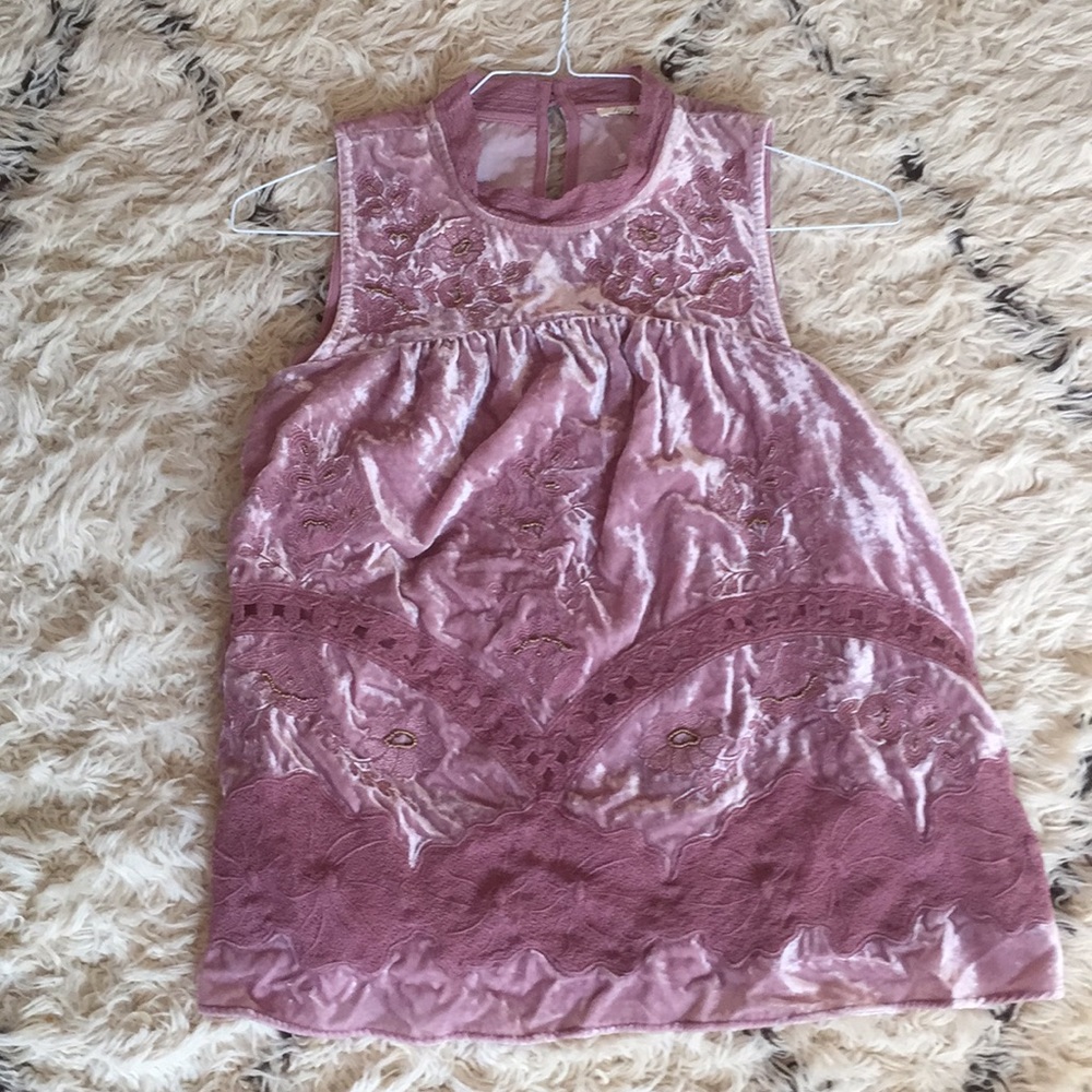 Anthropologie Velvet Sleeveless Top